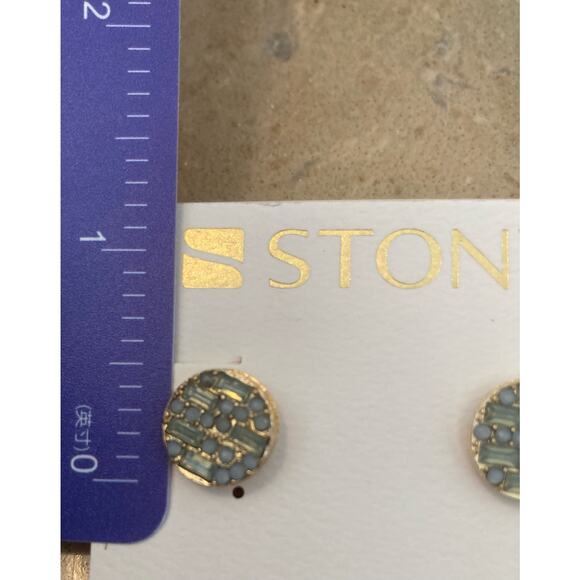 2/$24! Stony Earrings Blue, Green and Gold - Picture 6 of 6